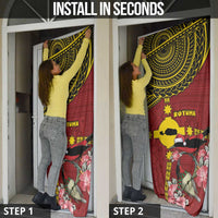 Rotuma Christmas Door Cover Rotuma Myzomela Birds With Hibiscus Flowers - Polynesian Pride