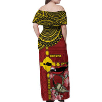 Rotuma Christmas Family Matching Off Shoulder Maxi Dress and Hawaiian Shirt Rotuma Myzomela Birds With Hibiscus Flowers - Polynesian Pride