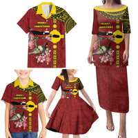 Rotuma Christmas Family Matching Puletasi and Hawaiian Shirt Rotuma Myzomela Birds With Hibiscus Flowers DT05 - Polynesian Pride