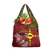 Rotuma Christmas Grocery Bag Rotuma Myzomela Birds With Hibiscus Flowers - Polynesian Pride