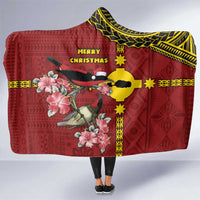 Rotuma Christmas Hooded Blanket Rotuma Myzomela Birds With Hibiscus Flowers - Polynesian Pride