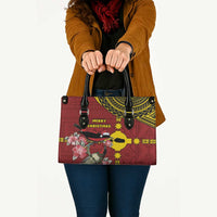 Rotuma Christmas Leather Bag Rotuma Myzomela Birds With Hibiscus Flowers - Polynesian Pride