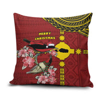 Rotuma Christmas Pillow Cover Rotuma Myzomela Birds With Hibiscus Flowers - Polynesian Pride