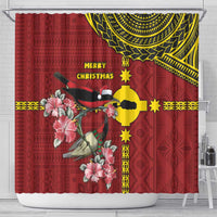 Rotuma Christmas Shower Curtain Rotuma Myzomela Birds With Hibiscus Flowers - Polynesian Pride