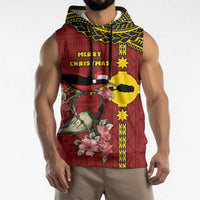 Rotuma Christmas Sleeveless Hoodie Rotuma Myzomela Birds With Hibiscus Flowers - Polynesian Pride