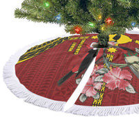 Rotuma Christmas Tree Skirt Rotuma Myzomela Birds With Hibiscus Flowers - Polynesian Pride