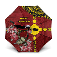 Rotuma Christmas Umbrella Rotuma Myzomela Birds With Hibiscus Flowers - Polynesian Pride
