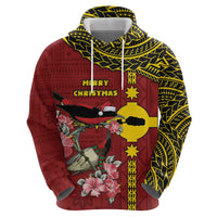 Rotuma Christmas Zip Hoodie Rotuma Myzomela Birds With Hibiscus Flowers - Polynesian Pride