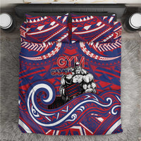 Samoa Gym Bedding Set Muscle Samoan Tribal Waves - Polynesian Pride