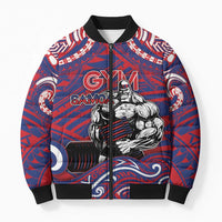 Personalised Samoa Gym Bomber Puffer Jacket Muscle Samoan Tribal Waves - Polynesian Pride