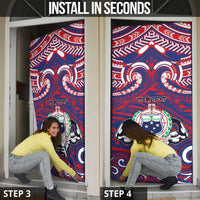Personalised Samoa Gym Door Cover Muscle Samoan Tribal Waves - Polynesian Pride