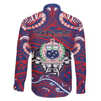 Personalised Samoa Gym Family Matching Long Sleeve Bodycon Dress and Hawaiian Shirt Muscle Samoan Tribal Waves - Polynesian Pride