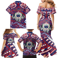 Personalised Samoa Gym Family Matching Mermaid Dress and Hawaiian Shirt Muscle Samoan Tribal Waves - Polynesian Pride