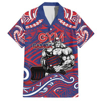 Personalised Samoa Gym Family Matching Short Sleeve Bodycon Dress and Hawaiian Shirt Muscle Samoan Tribal Waves - Polynesian Pride