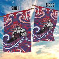 Samoa Gym Garden Flag Muscle Samoan Tribal Waves - Polynesian Pride