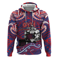 Personalised Samoa Gym Hoodie Muscle Samoan Tribal Waves - Polynesian Pride