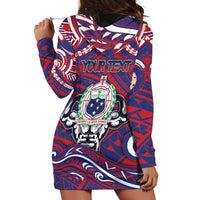 Personalised Samoa Gym Hoodie Dress Muscle Samoan Tribal Waves - Polynesian Pride