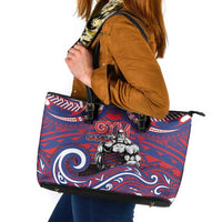 Samoa Gym Leather Tote Bag Muscle Samoan Tribal Waves - Polynesian Pride