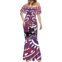 Personalised Samoa Gym Mermaid Dress Muscle Samoan Tribal Waves - Polynesian Pride