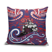 Samoa Gym Pillow Cover Muscle Samoan Tribal Waves - Polynesian Pride