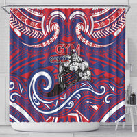 Samoa Gym Shower Curtain Muscle Samoan Tribal Waves - Polynesian Pride