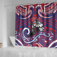 Samoa Gym Shower Curtain Muscle Samoan Tribal Waves - Polynesian Pride