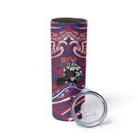 Personalised Samoa Gym Skinny Tumbler Muscle Samoan Tribal Waves - Polynesian Pride