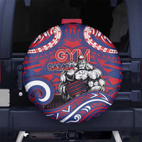Samoa Gym Spare Tire Cover Muscle Samoan Tribal Waves - Polynesian Pride