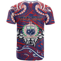 Personalised Samoa Gym T Shirt Muscle Samoan Tribal Waves - Polynesian Pride