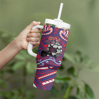 Personalised Samoa Gym Tumbler With Handle Muscle Samoan Tribal Waves DT05 - Polynesian Pride