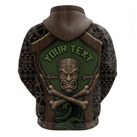 Personalised Hawaii Tiki Pirates Hoodie Kakau Pattern Polynesian Style