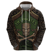 Personalised Hawaii Tiki Pirates Hoodie Kakau Pattern Polynesian Style