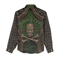 Personalised Hawaii Tiki Pirates Women Casual Shirt Kakau Pattern Polynesian Style DT05 - Polynesian Pride