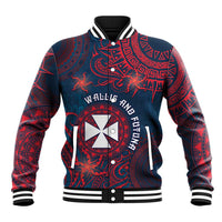 Personalised Wallis And Futuna Baseball Jacket Hibiscus Polynesian Tribal Pattern
