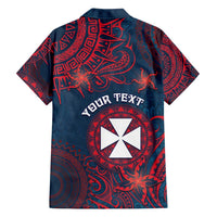 Personalised Wallis And Futuna Family Matching Long Sleeve Bodycon Dress and Hawaiian Shirt Hibiscus Polynesian Tribal Pattern