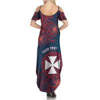 Personalised Wallis And Futuna Family Matching Summer Maxi Dress and Hawaiian Shirt Hibiscus Polynesian Tribal Pattern
