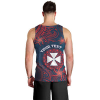 Personalised Wallis And Futuna Men Tank Top Hibiscus Polynesian Tribal Pattern