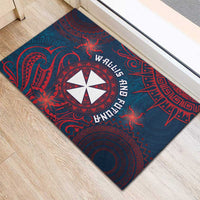 Wallis And Futuna Rubber Doormat Hibiscus Polynesian Tribal Pattern
