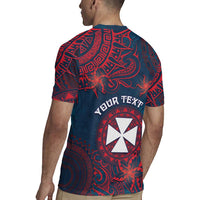 Personalised Wallis And Futuna Rugby Jersey Hibiscus Polynesian Tribal Pattern