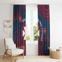 Wallis And Futuna Window Curtain Hibiscus Polynesian Tribal Pattern