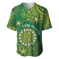 Personalised Cook Islands Baseball Jersey Hibiscus Polynesian Tribal Pattern