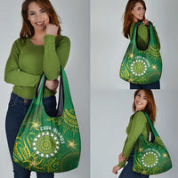 Cook Islands Grocery Bag Hibiscus Polynesian Tribal Pattern