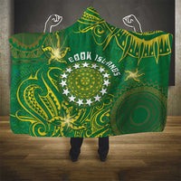 Cook Islands Hooded Blanket Hibiscus Polynesian Tribal Pattern