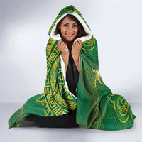 Cook Islands Hooded Blanket Hibiscus Polynesian Tribal Pattern
