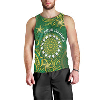Personalised Cook Islands Men Tank Top Hibiscus Polynesian Tribal Pattern