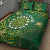 Cook Islands Quilt Bed Set Hibiscus Polynesian Tribal Pattern
