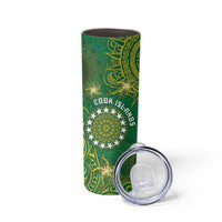 Personalised Cook Islands Skinny Tumbler Hibiscus Polynesian Tribal Pattern