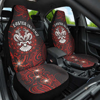 Easter Island Car Seat Cover Hibiscus Polynesian Tribal Pattern DT05 One Size Black - Polynesian Pride