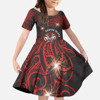 Personalised Easter Island Family Matching Short Sleeve Bodycon Dress and Hawaiian Shirt Hibiscus Polynesian Tribal Pattern