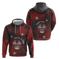Personalised Easter Island Hoodie Hibiscus Polynesian Tribal Pattern